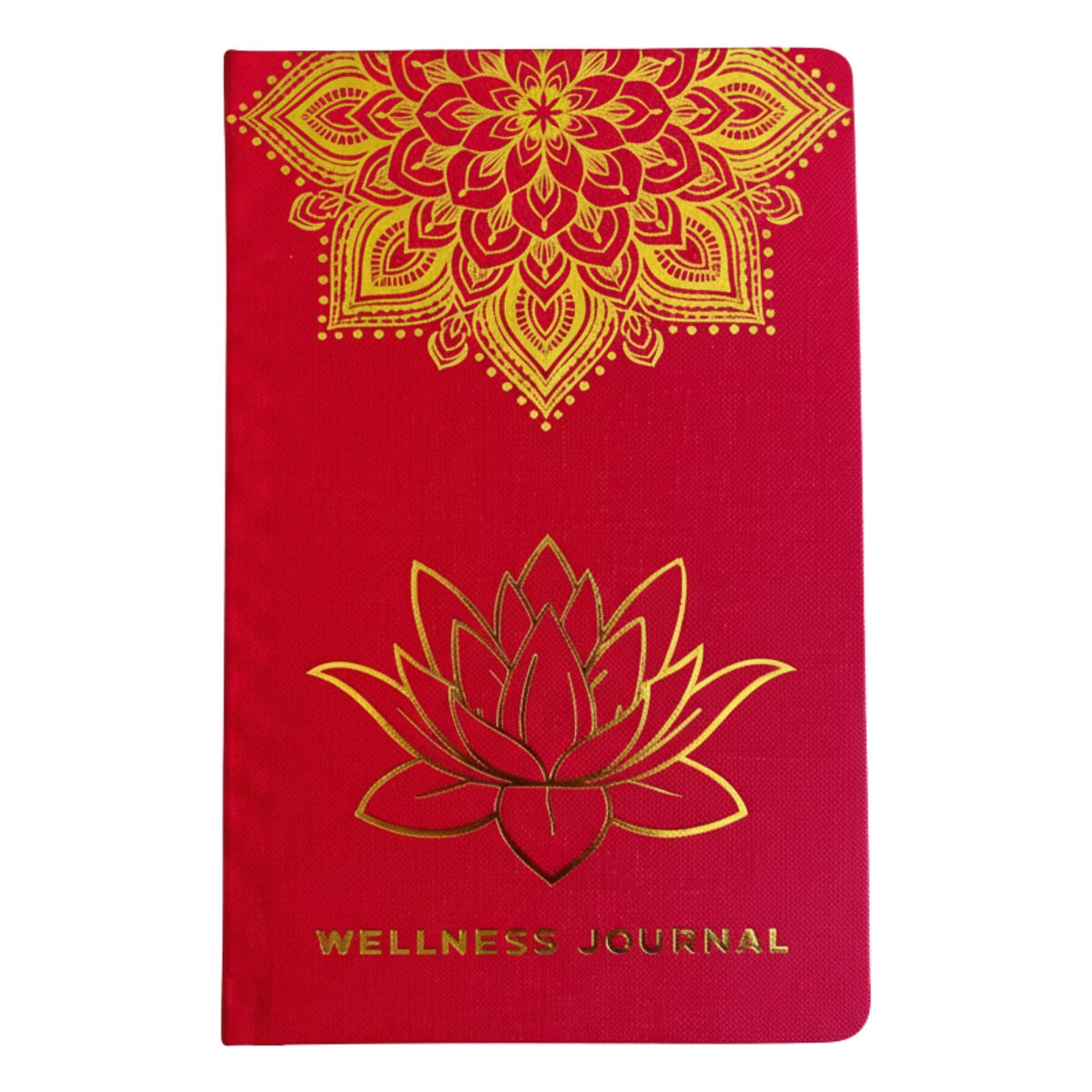 Red Wellness Journal - 120 pages - Golden Mandala and Lotus - Luna Temple
