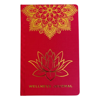 Red Wellness Journal - 120 pages - Golden Mandala and Lotus - Luna Temple