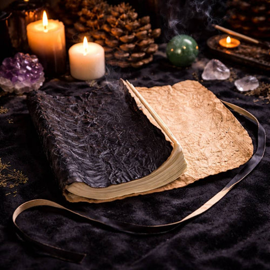 Rolled Leather Travel Notebook – Black - Luna Temple