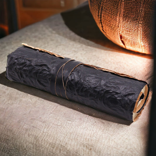 Rolled Leather Travel Notebook – Black - Luna Temple