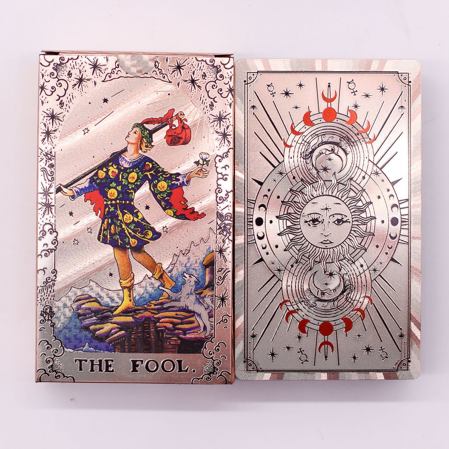 Rose Gold Foil Tarot Card Set - Moon Phase - with booklet - Luna Temple