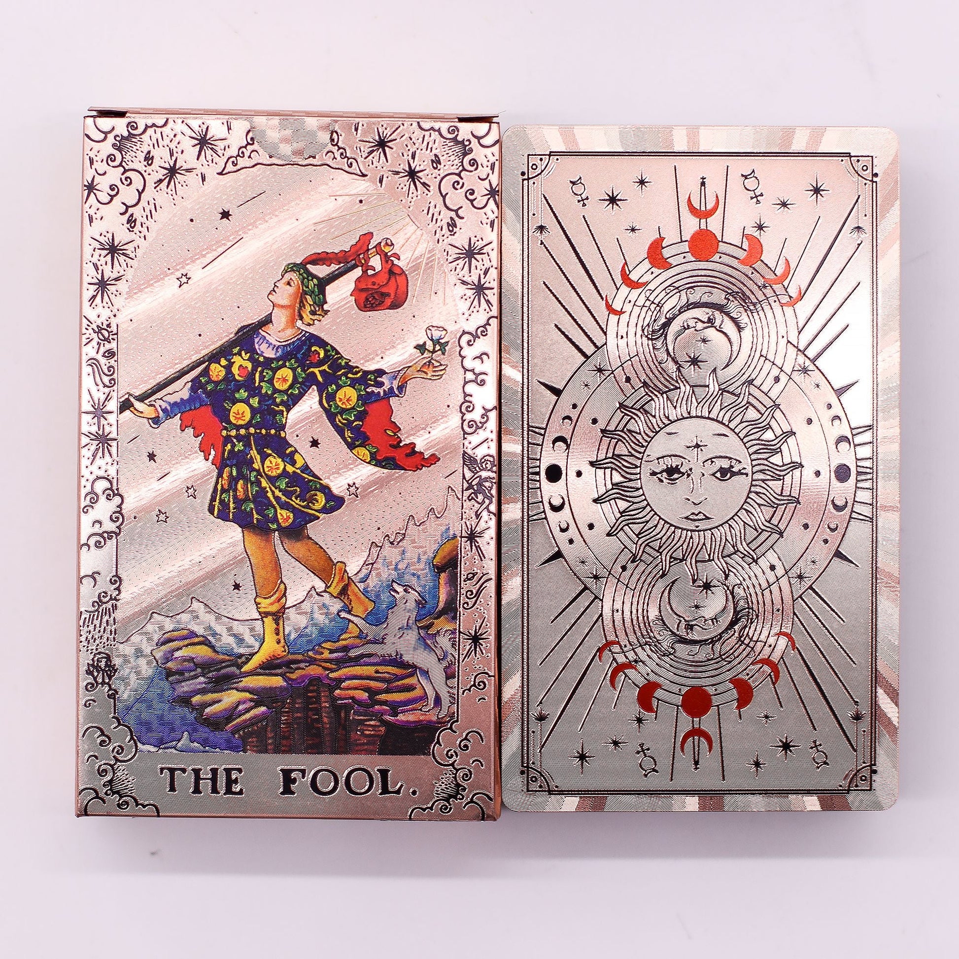 Rose Gold Foil Tarot Card Set - Moon Phase - with booklet - Luna Temple