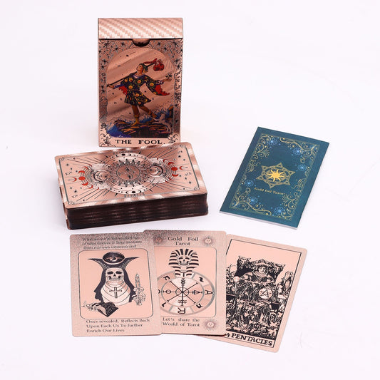 Rose Gold Foil Tarot Card Set - Moon Phase - with booklet - Luna Temple