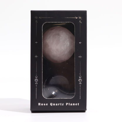 Rose Quartz Planet on a Sola Goldstone Stand (VENUS) - Luna Temple