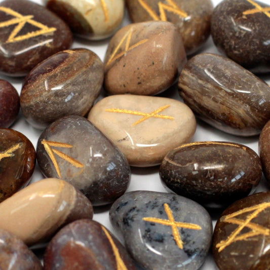 Rune Stone Set in Pouch – Fancy Jasper - Luna Temple