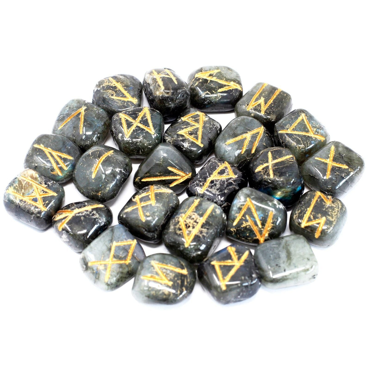 Rune Stone Set in Pouch – Labradorite - Luna Temple