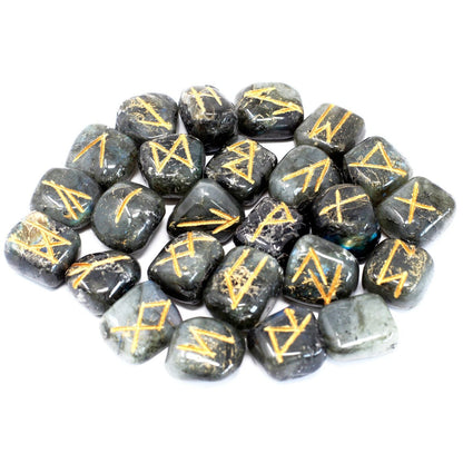 Rune Stone Set in Pouch – Labradorite - Luna Temple
