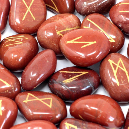 Rune Stone Set in Pouch – Red Jasper - Luna Temple