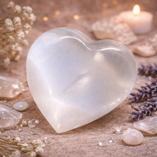 Selenite Heart - Luna Temple