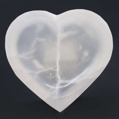 Selenite Heart Bowl - 15cm - Luna Temple