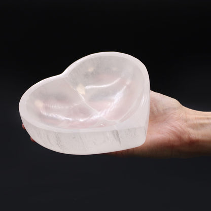 Selenite Heart Bowl - 15cm - Luna Temple