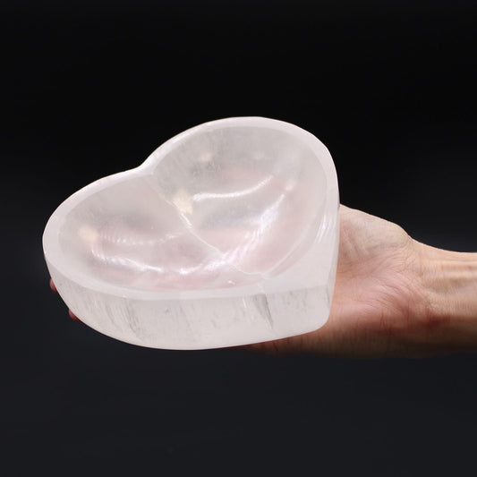 Selenite Heart Bowl - 15cm - Luna Temple
