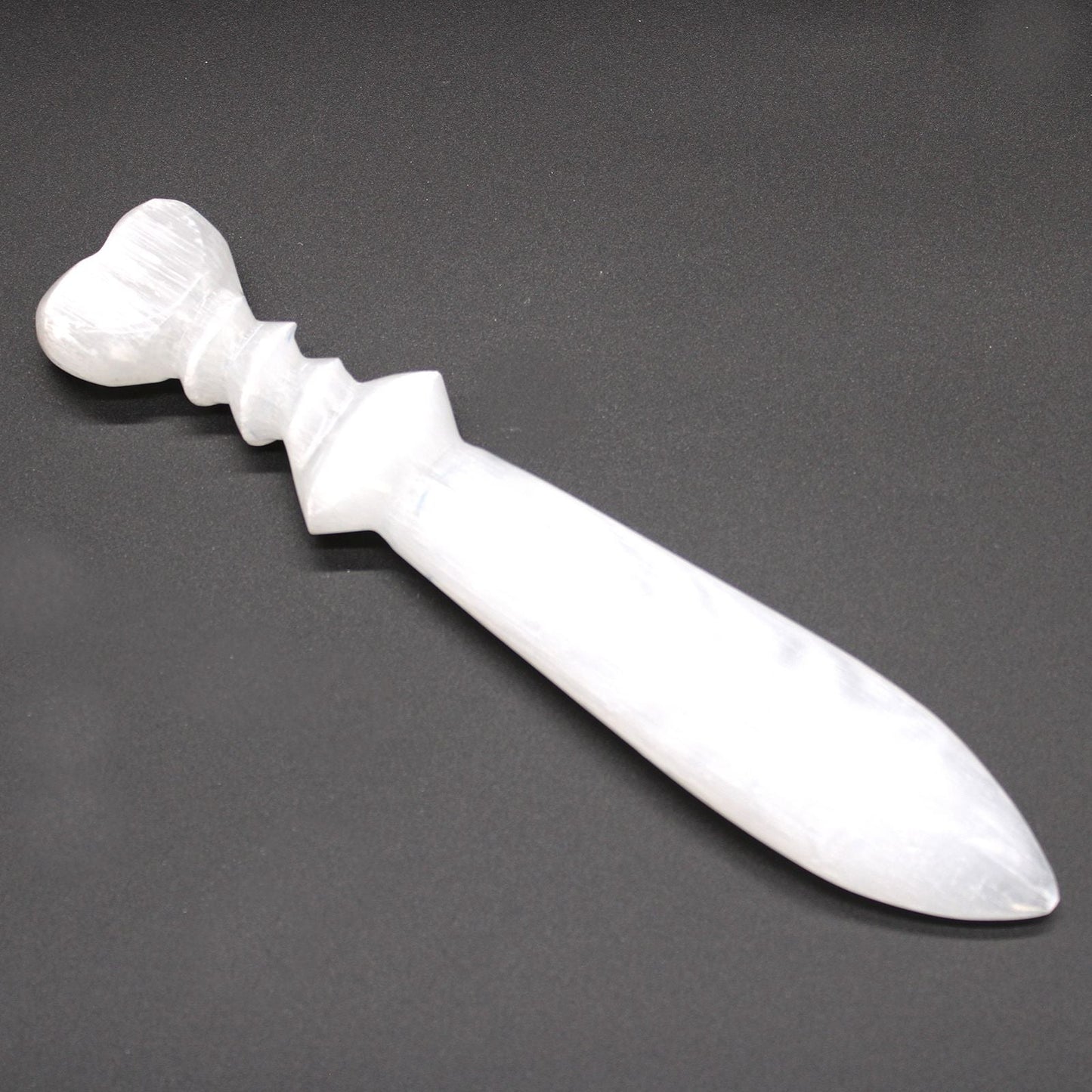 Selenite Lrg Ritual Knife - Spiral (25cm) - Luna Temple