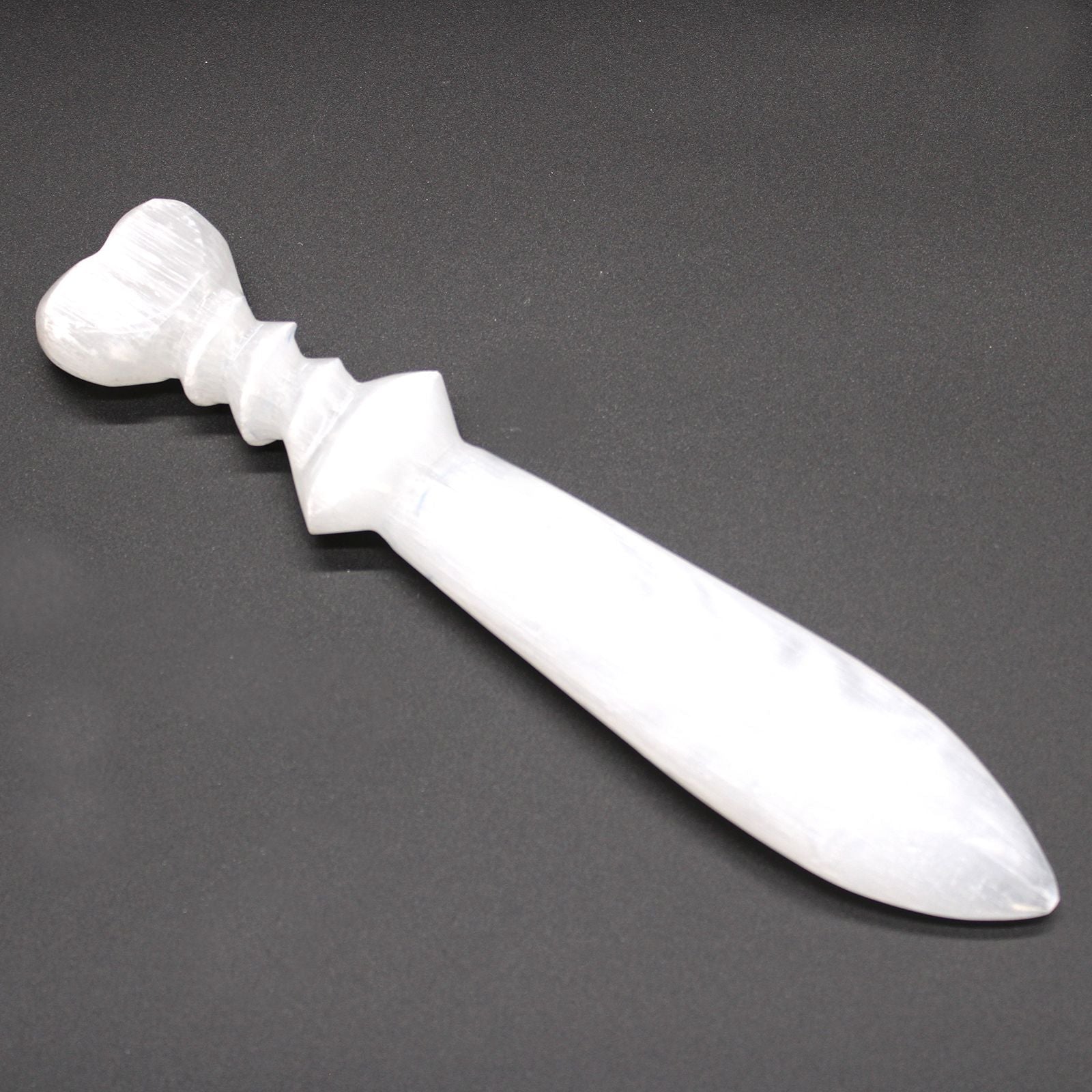 Selenite Lrg Ritual Knife - Spiral (25cm) - Luna Temple