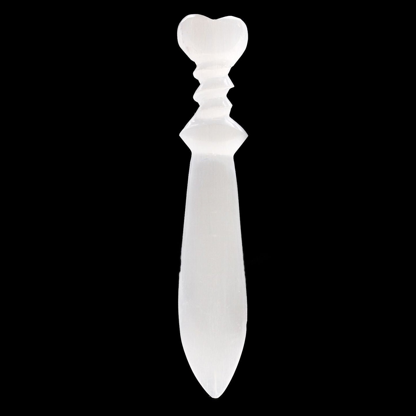 Selenite Lrg Ritual Knife - Spiral (25cm) - Luna Temple