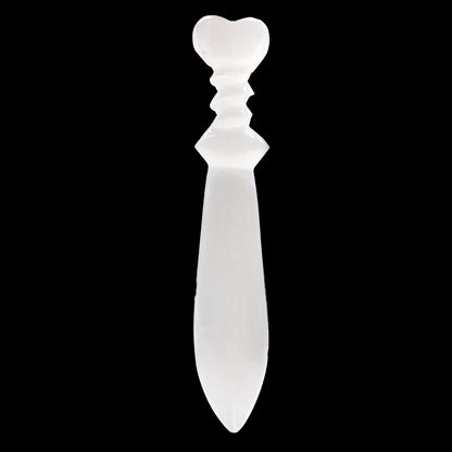 Selenite Lrg Ritual Knife - Spiral (25cm) - Luna Temple
