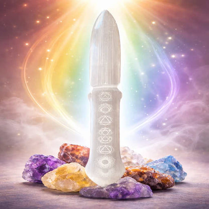 Selenite Ritual Knife - Chakra - Luna Temple