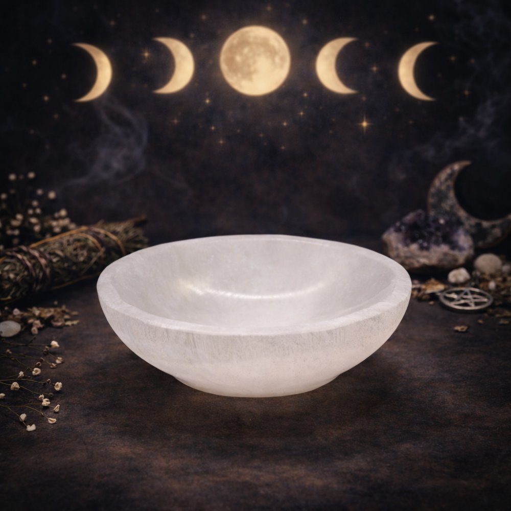 Selenite Round Bowl - 15cm - Luna Temple