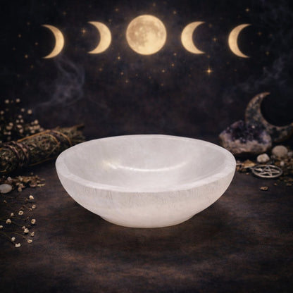Selenite Round Bowl - 15cm - Luna Temple