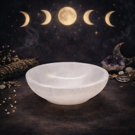 Selenite Round Bowl - 15cm - Luna Temple