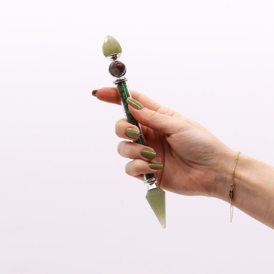 Shiva Lingam Magic Wand – Green Aventurine – Happiness - Luna Temple