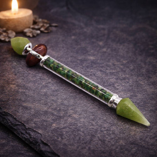 Shiva Lingam Magic Wand – Green Aventurine – Happiness - Luna Temple