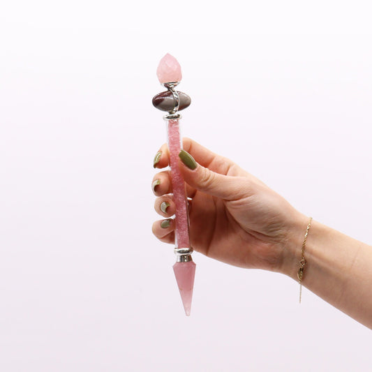 Shiva Lingam Magic Wand – Rose Quartz – Love - Luna Temple