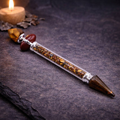 Shiva Lingam Magic Wand – Tiger Eye – Confidence - Luna Temple