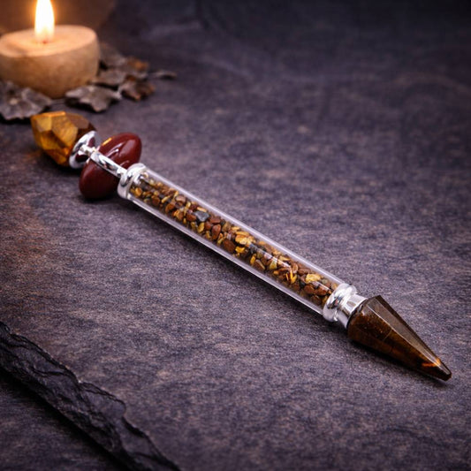 Shiva Lingam Magic Wand – Tiger Eye – Confidence - Luna Temple