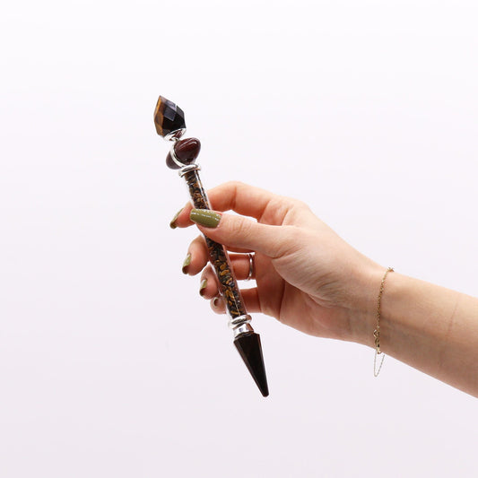 Shiva Lingam Magic Wand – Tiger Eye – Confidence - Luna Temple