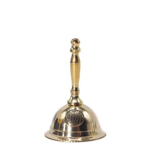 Small Altar Brass Bell - Flower of Life - Luna Temple