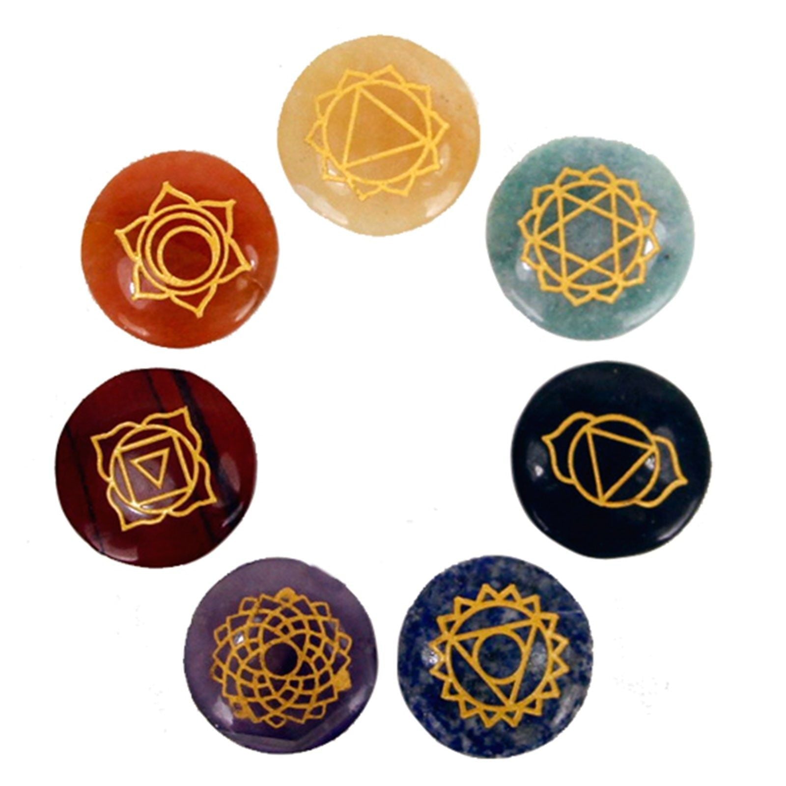 Small Stones Chakra Set (Rounded shape) - Luna Temple