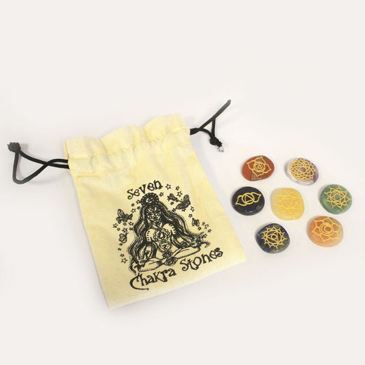 Small Stones Chakra Set (Rounded shape) - Luna Temple