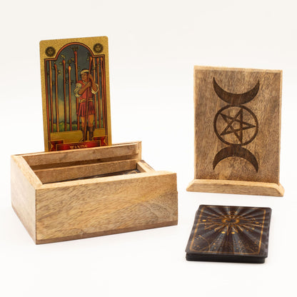 Small Tarot Box with Card Holder - Luna Temple