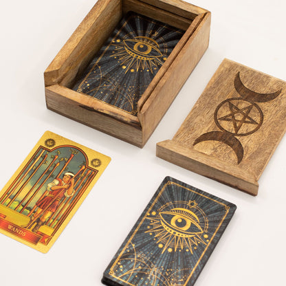 Small Tarot Box with Card Holder - Luna Temple