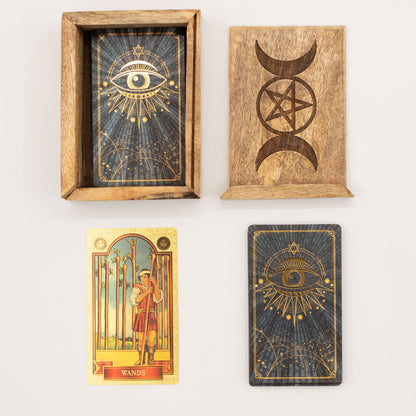 Small Tarot Box with Card Holder - Luna Temple
