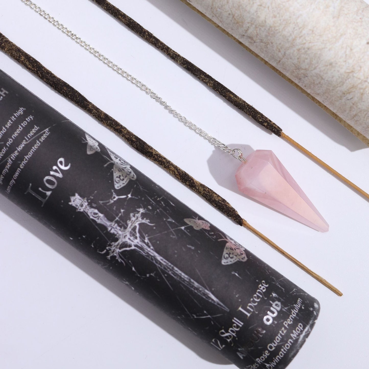 Spell Incense – Love with Rose Quartz Pendulum - Luna Temple