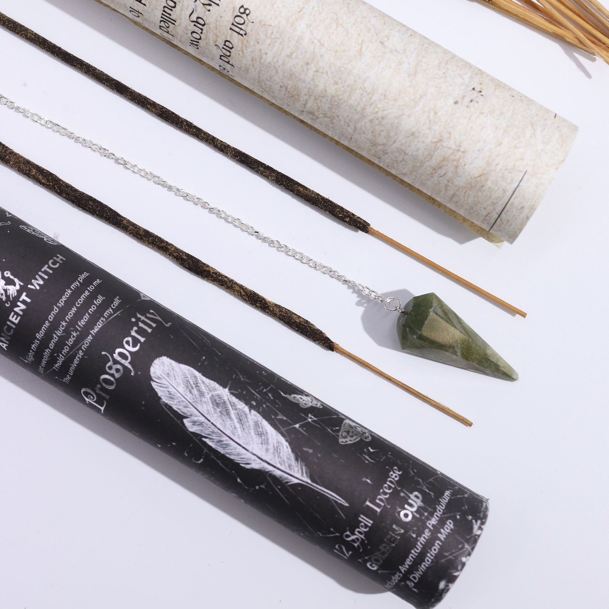 Spell Incense – Prosperity with Aventurine Pendulum - Luna Temple