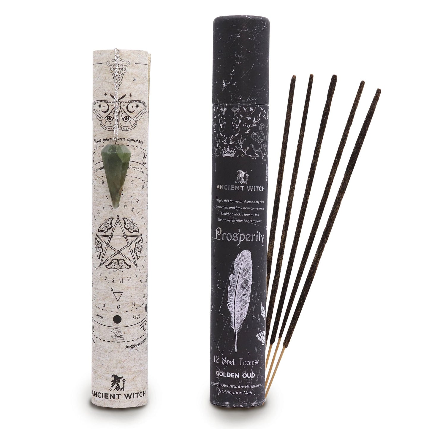 Spell Incense – Prosperity with Aventurine Pendulum - Luna Temple