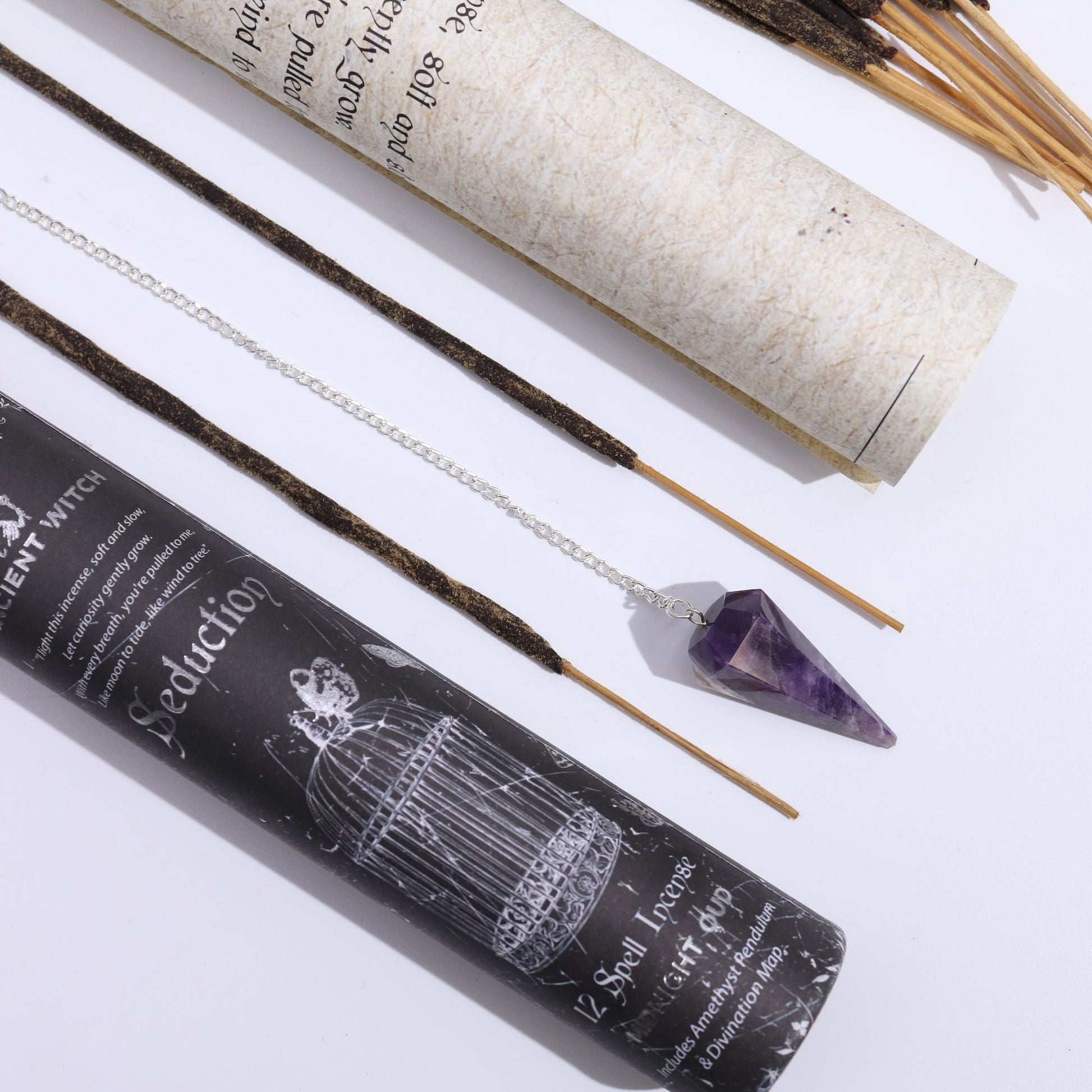 Spell Incense – Seduction with Amethyst Pendulum - Luna Temple