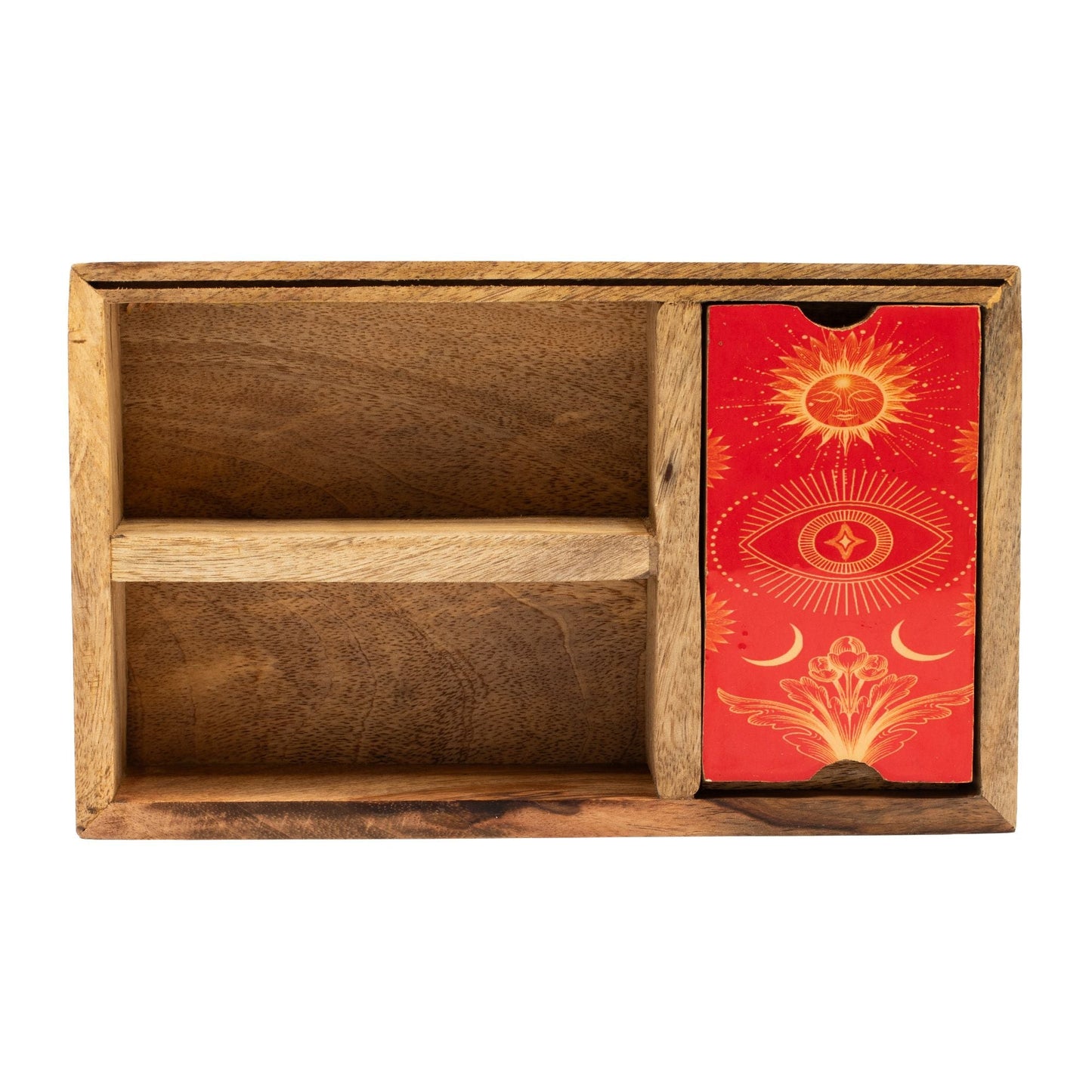 Three Section Tarot Box with Card Holder - Luna Temple
