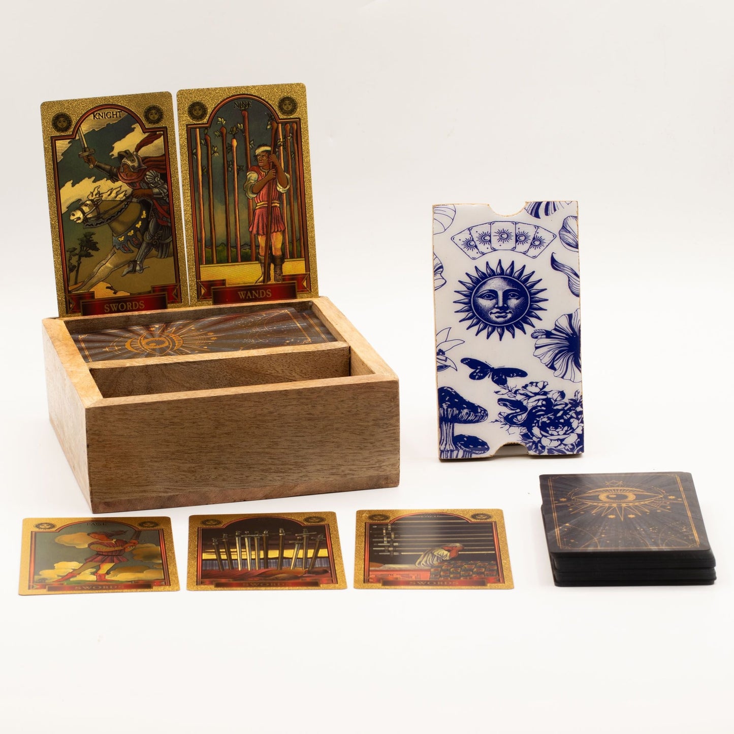 Two Section Tarot Box with Card Holder - Luna Temple
