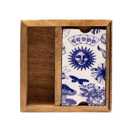 Two Section Tarot Box with Card Holder - Luna Temple