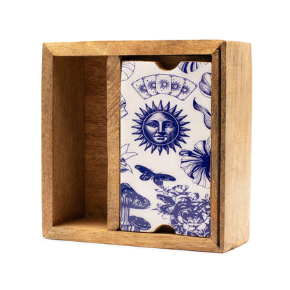Two Section Tarot Box with Card Holder - Luna Temple