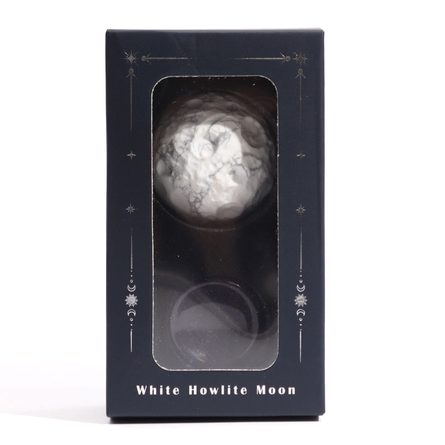 White Howlite Planet on a Sola Goldstone Stand (MOON) - Luna Temple