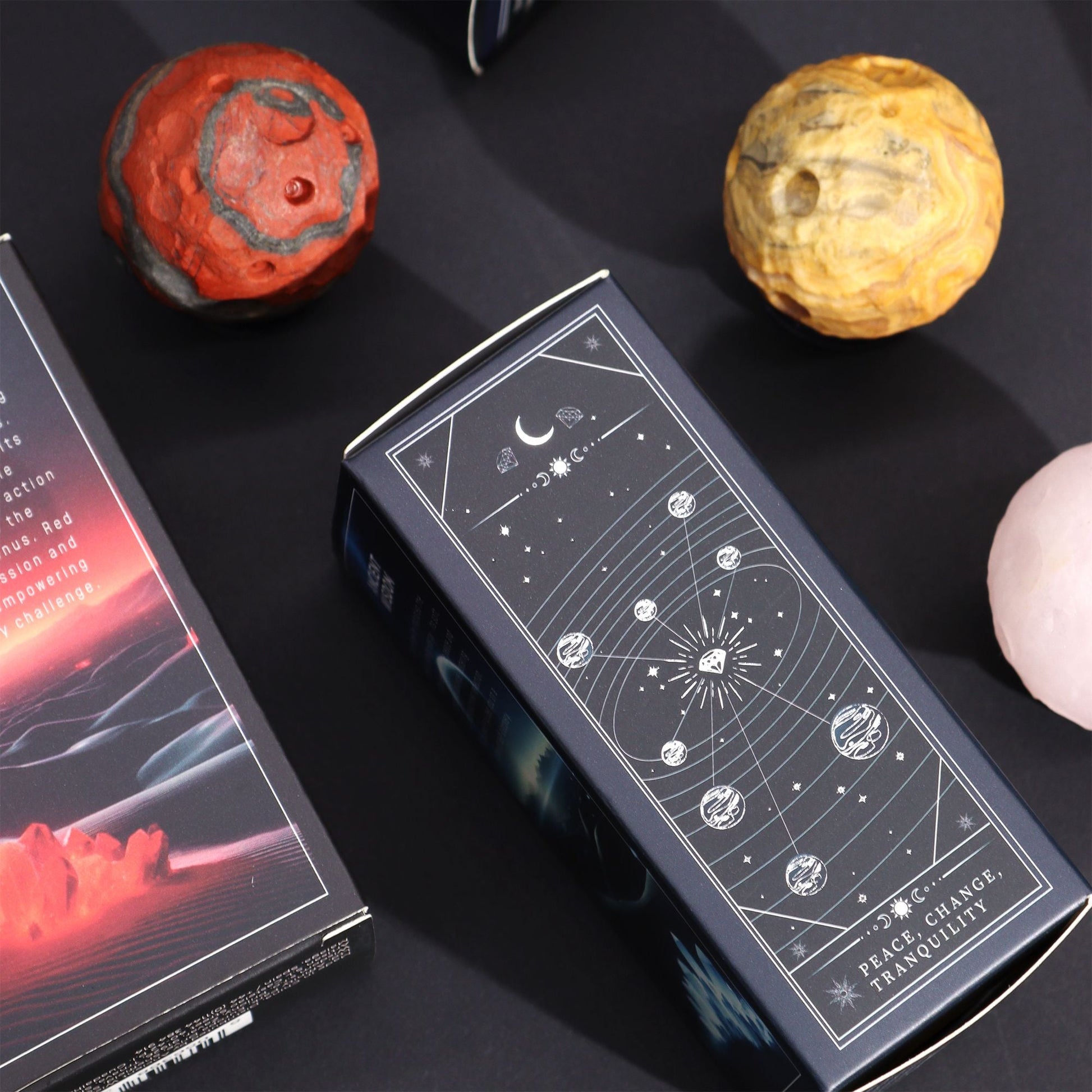 White Howlite Planet on a Sola Goldstone Stand (MOON) - Luna Temple