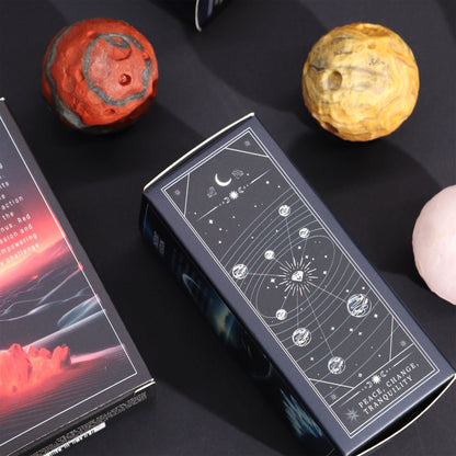 White Howlite Planet on a Sola Goldstone Stand (MOON) - Luna Temple