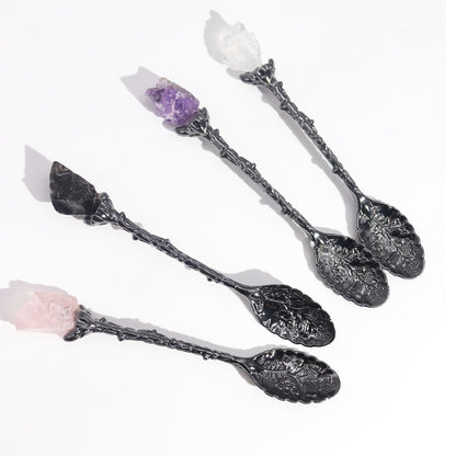 Witch Spoons Set – Dark Silver Gemstone - Luna Temple