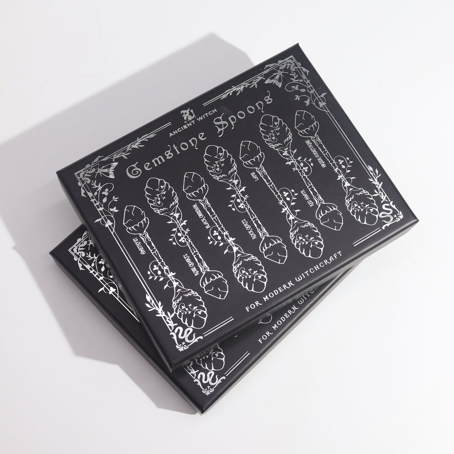 Witch Spoons Set – Dark Silver Gemstone - Luna Temple