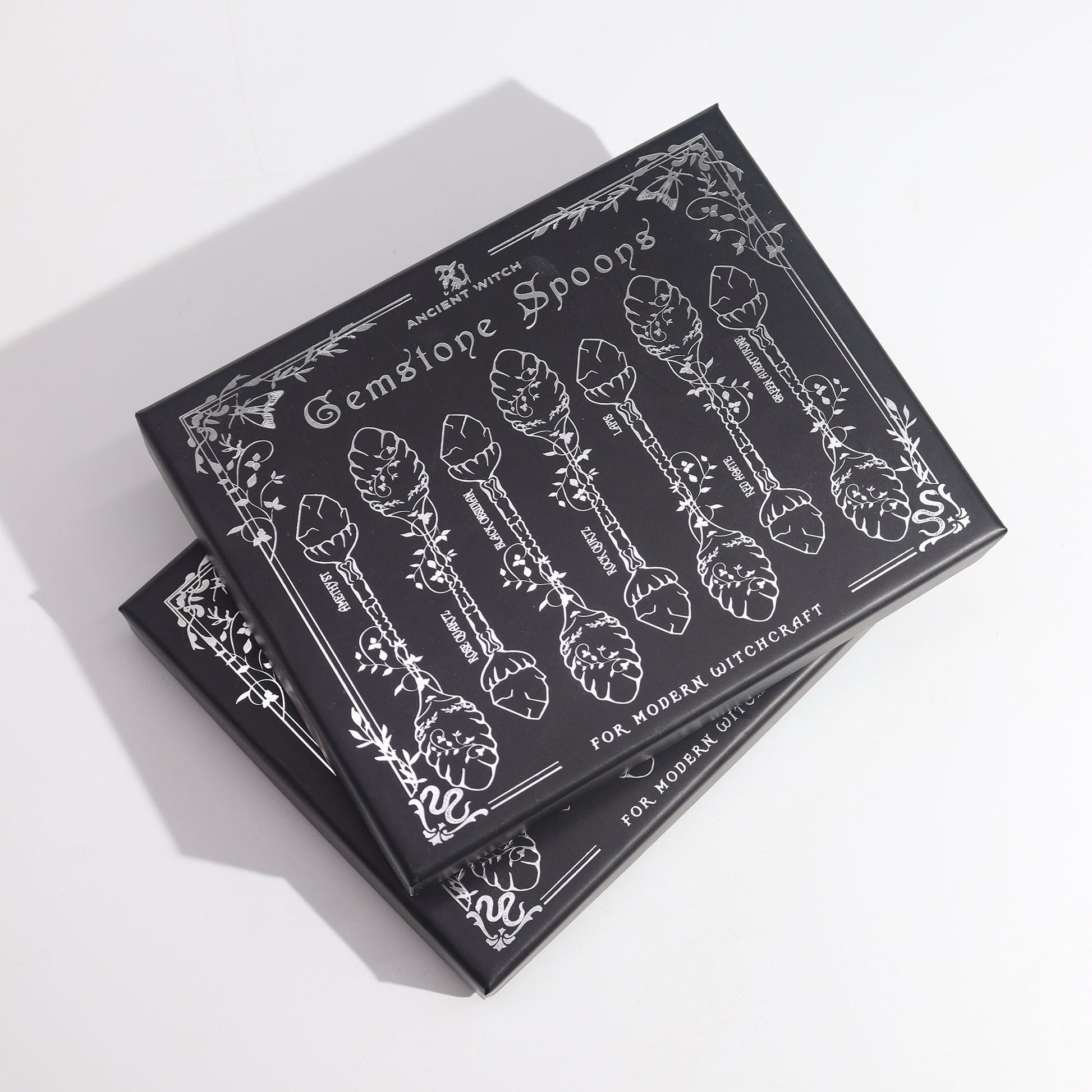 Witch Spoons Set – Dark Silver Gemstone - Luna Temple